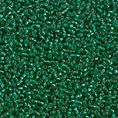 MIYUKI ROUND ROCAILLES 15/0 | 17RR | SILVERLINE VERDE CLARO