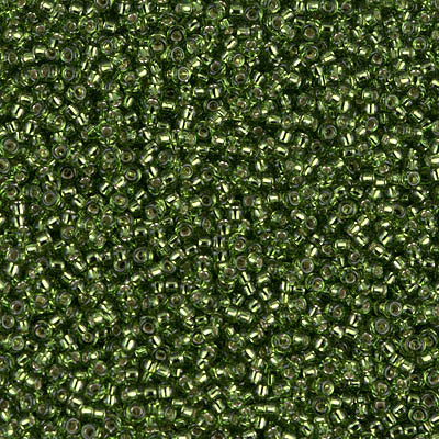 MIYUKI ROUND ROCAILLES 15/0 | 26RR | SILVERLINE VERDE OLIVA