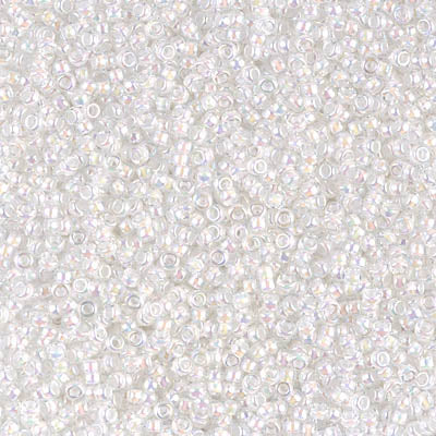 MIYUKI ROUND ROCAILLES 15/0 | 284RR | BLANCO RAINBOW CRYSTAL LINED