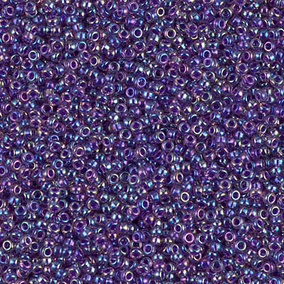 MIYUKI ROUND ROCAILLES 15/0 | 356RR | PURPURA TRASLUCIDO RAINBOW