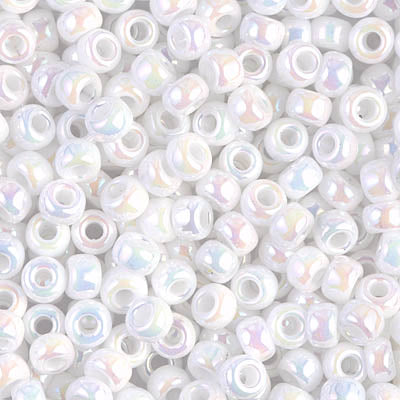 Miyuki Round Rocailles 8/0 | 471RR | Tornasol Blanco