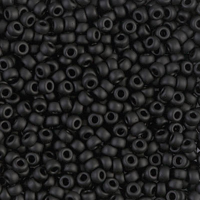 Miyuki Round Rocailles 8/0 | 401FRR | Matte Negro (C5)