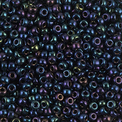 Miyuki Round Rocailles 8/0 | 452RR | Rainbow Azul Oscuro Metalico