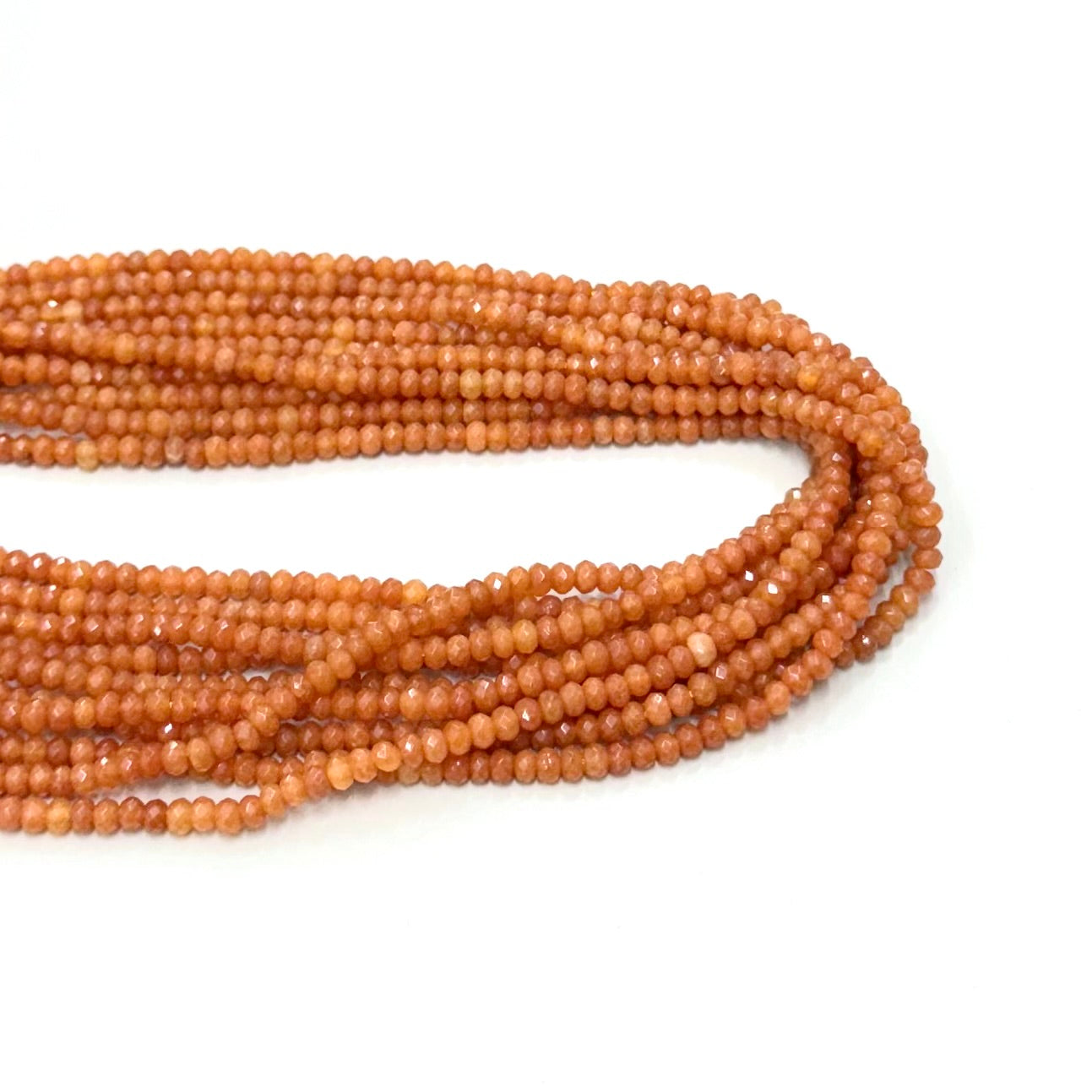 AGATA FACETADA RONDELL 4MM | NARANJA OSCURO