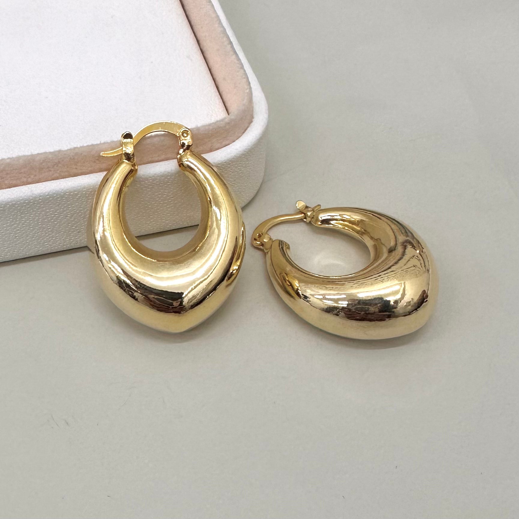 AROS  BAÑO DE ORO | ARGOLLAS GRANDES | 34MM X 14MM