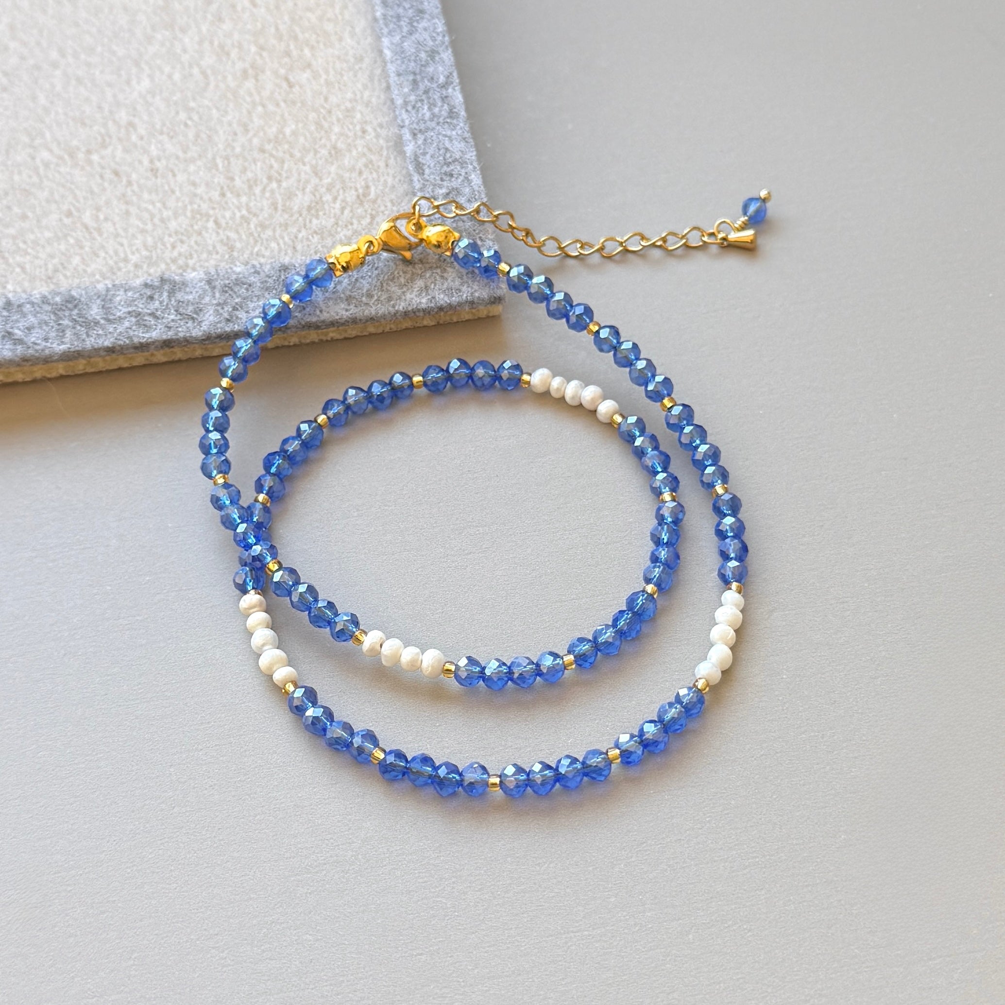COLLAR AZUL Y PERLAS | LUNAM