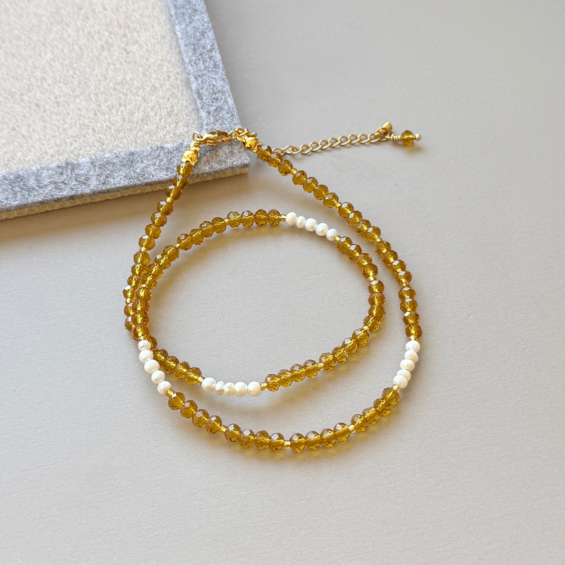 COLLAR AMBAR Y PERLAS | LUNAM