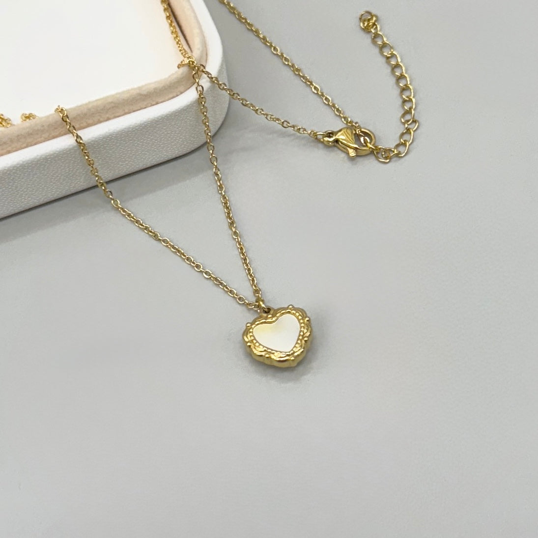 COLLAR CADENA | COLGANTE CORAZÓN NACAR