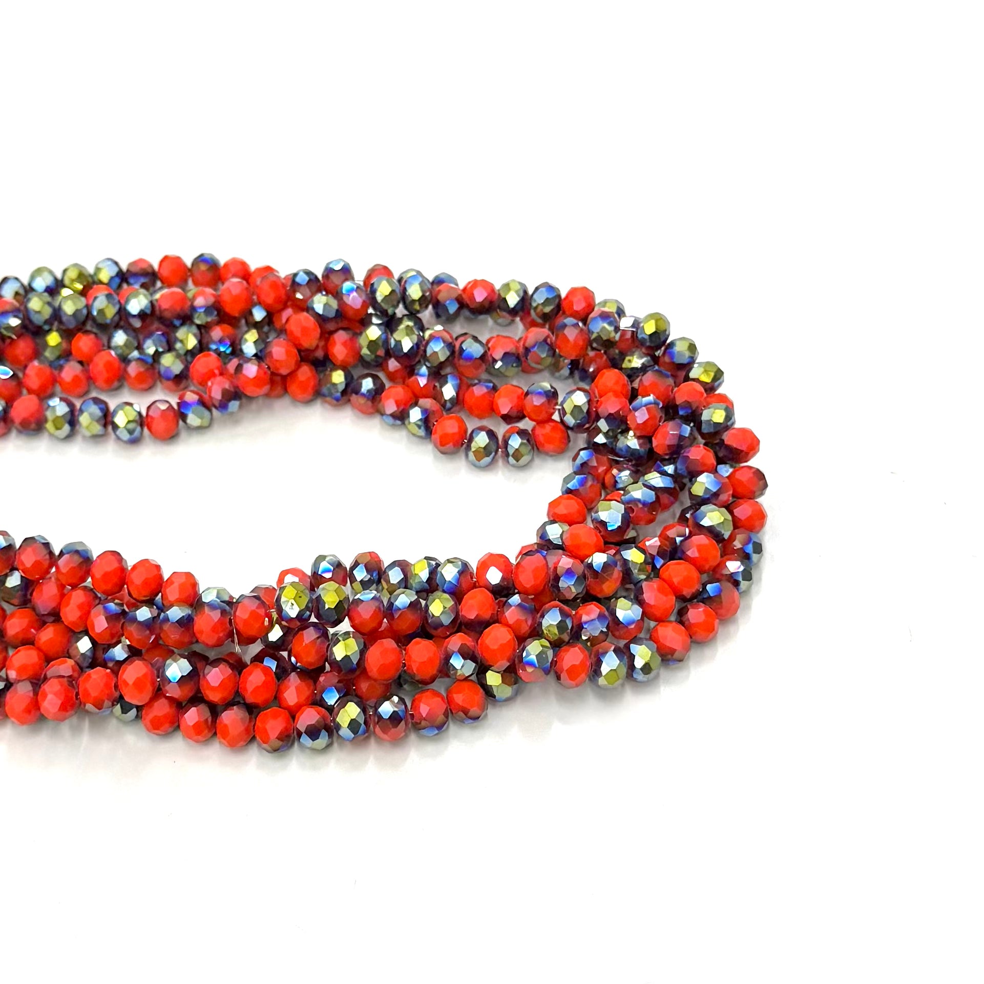 Cristal chato | 8 mm | Bicolor Matte naranja Cl-Verde