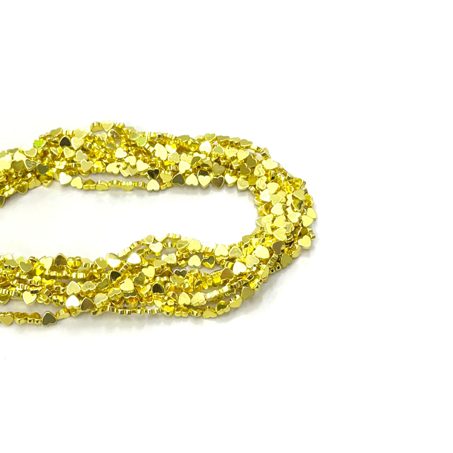 HEMATITA | CORAZON | 7MM | DORADO