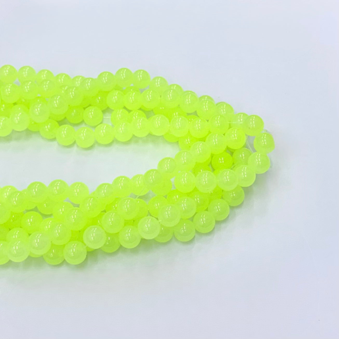 PERLA DE VIDRIO | 10MM | VERDE FLUOR CLARO