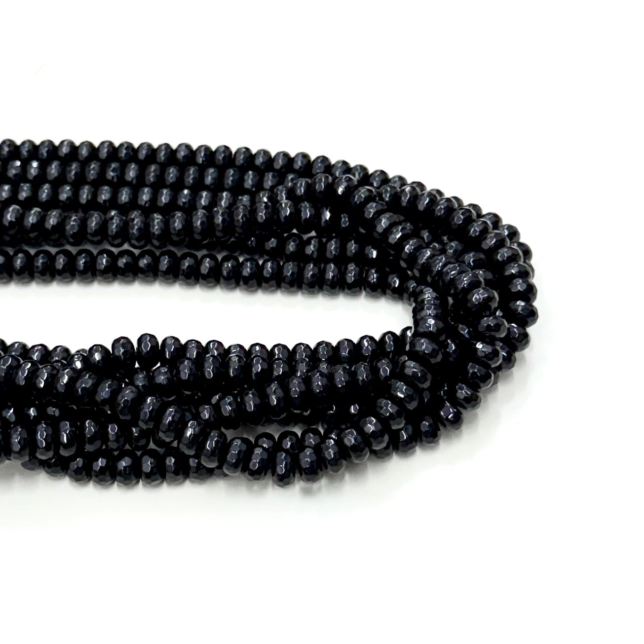AGATA FACETADA RONDELL 8MM | NEGRO