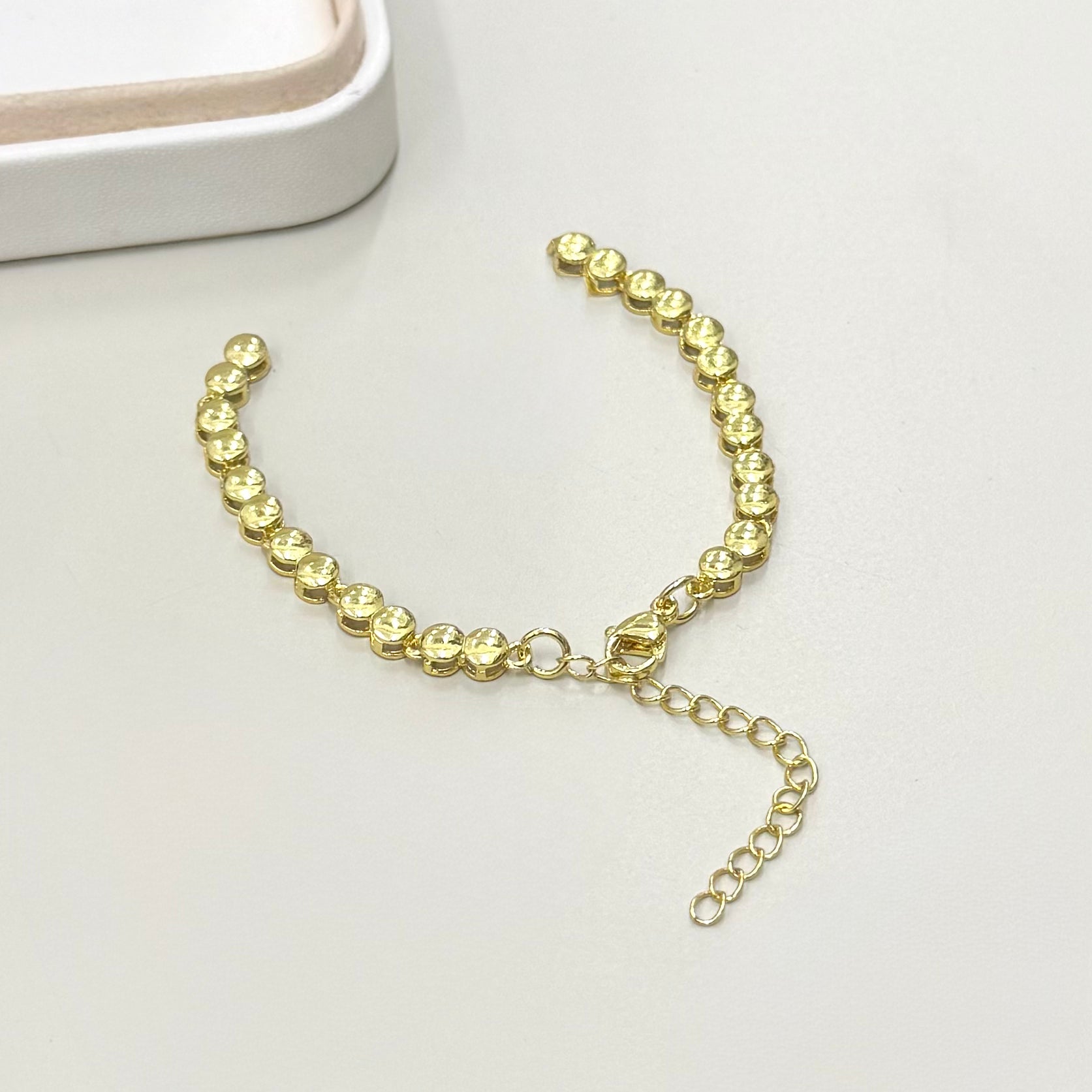 BASE PARA PULSERA | CIRCULOS BAÑO DE ORO 14K