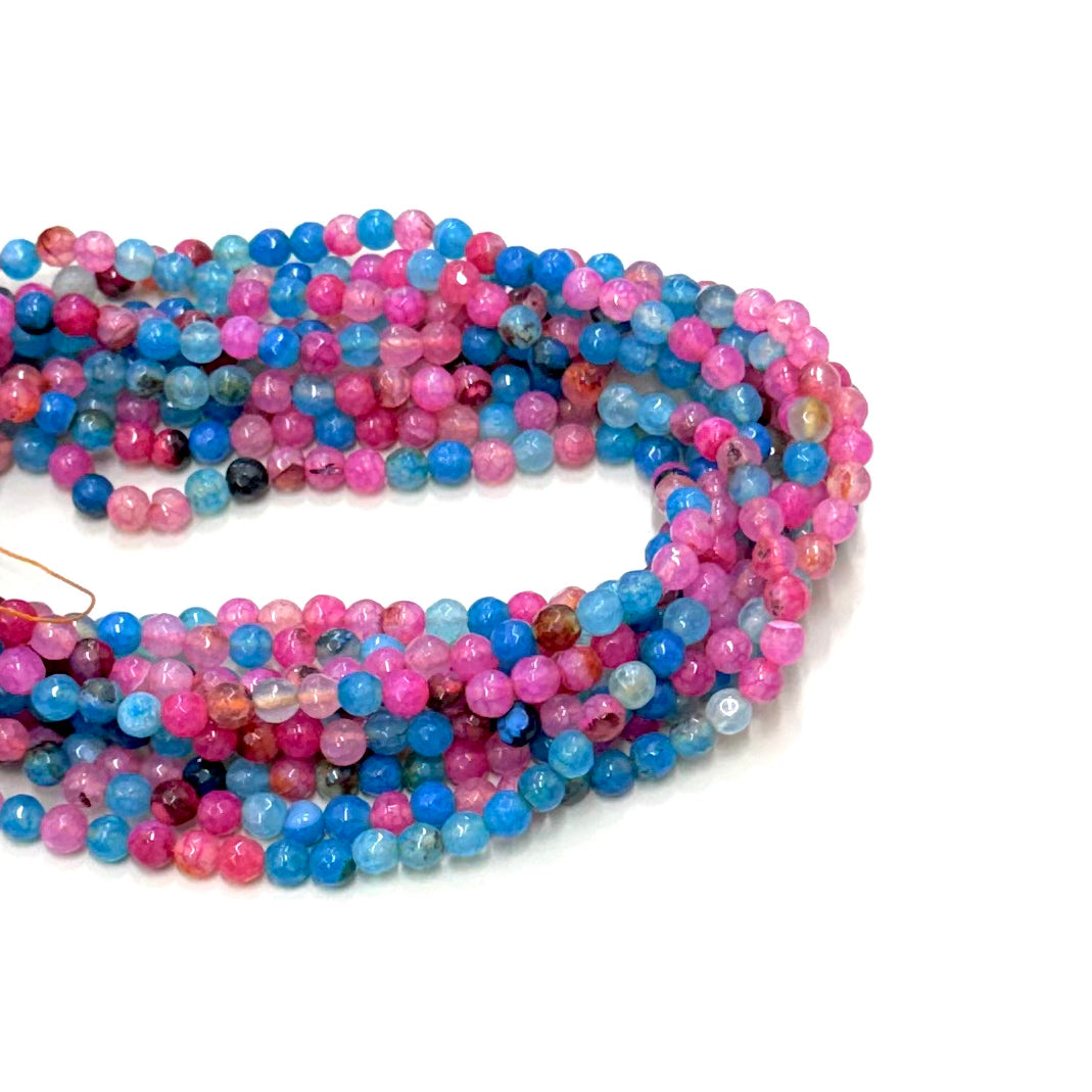 Agata Facetada | 6mm | Celestes Y Rosados