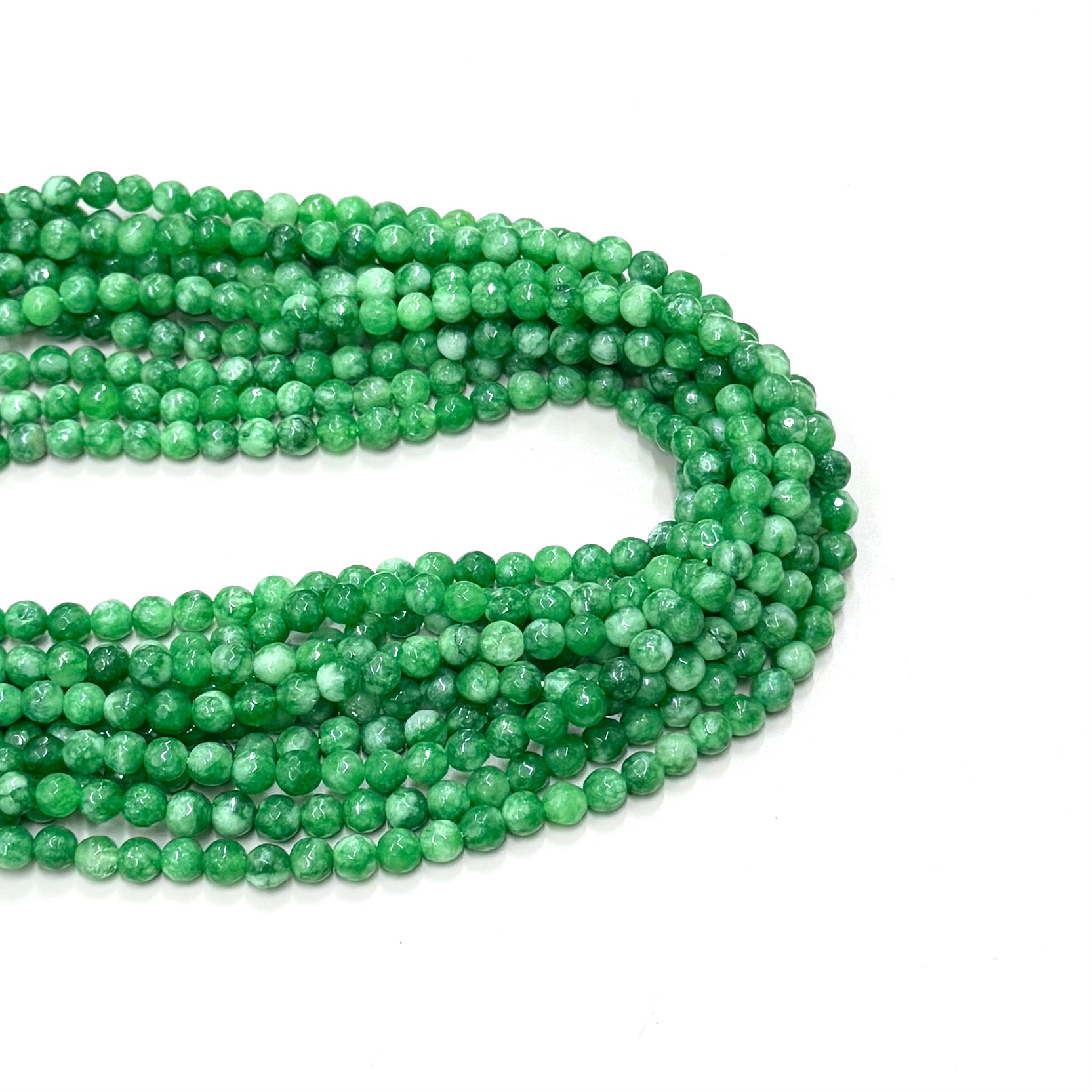 AGATA FACETADA | 6MM | VERDE Y BLANCO MATIZADO