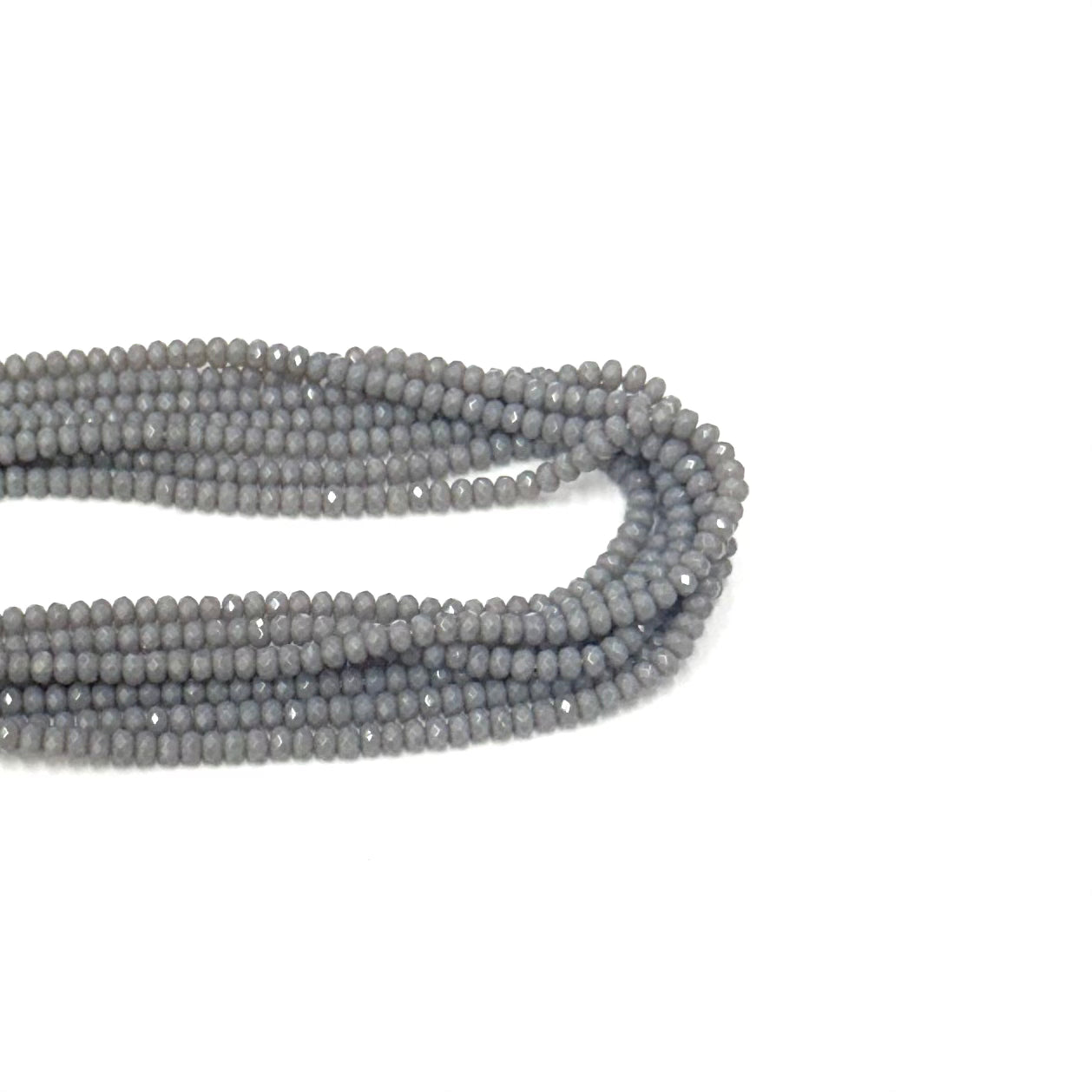 AGATA FACETADA RONDELL | 4MM | GRIS OPALESCENTE
