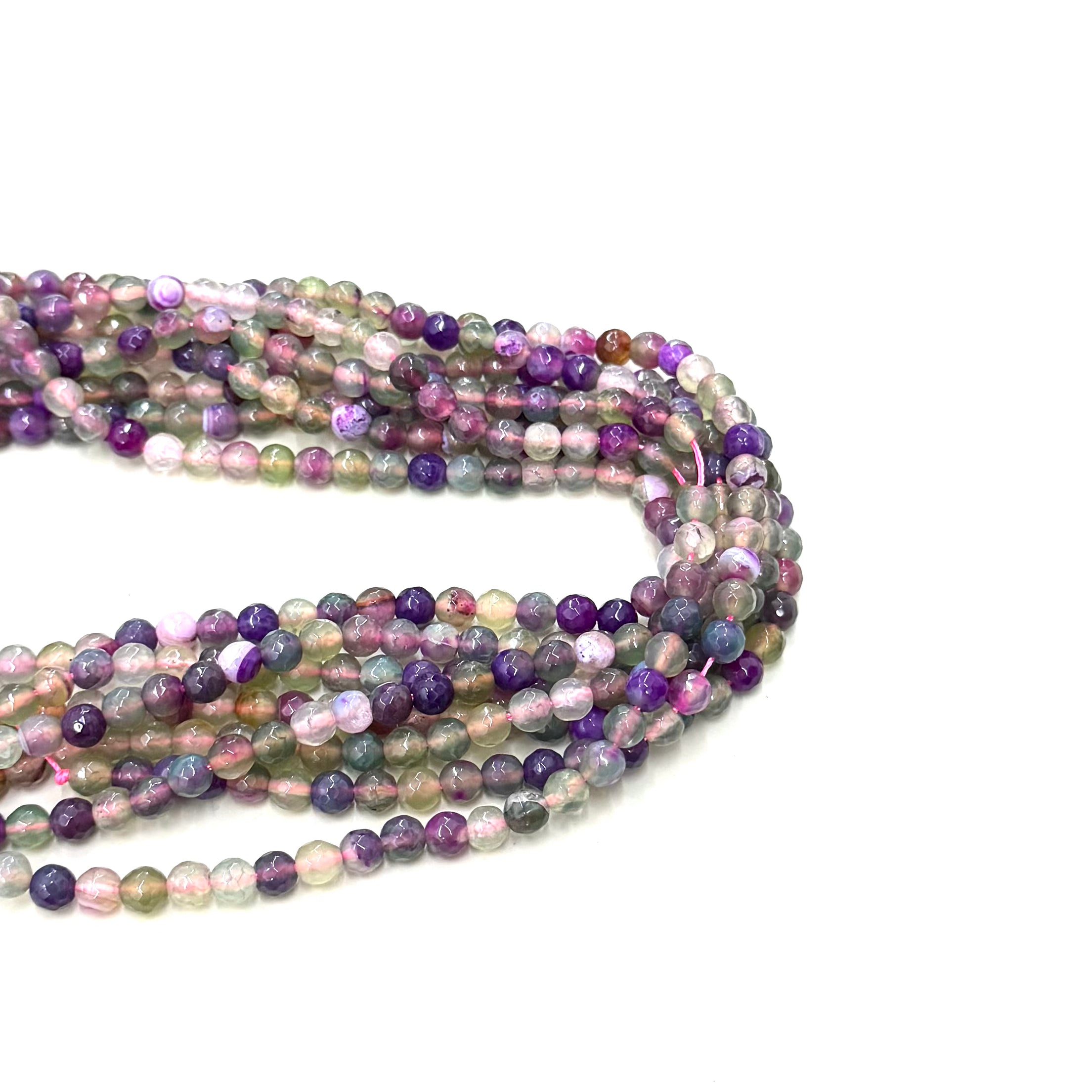 Agata Facetada | 6mm | Morado y transparente matizado
