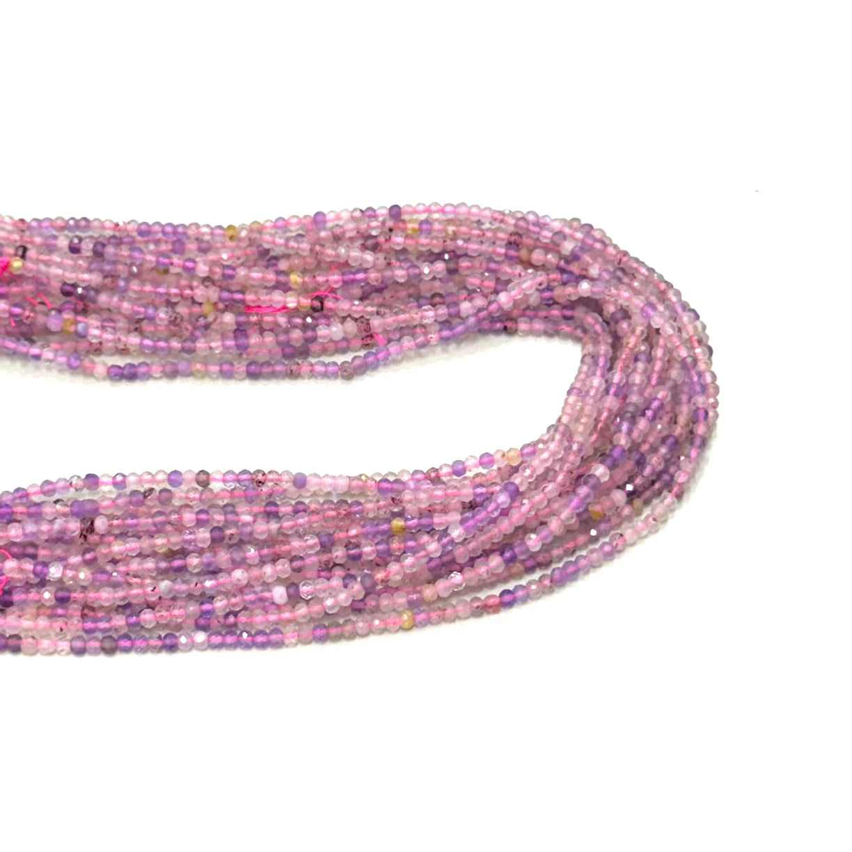 PIEDRAS NATURALES | MINI | MIX CUARZO FRUTILLA Y AMATISTA | RONDELL | 2.9X2.2MM