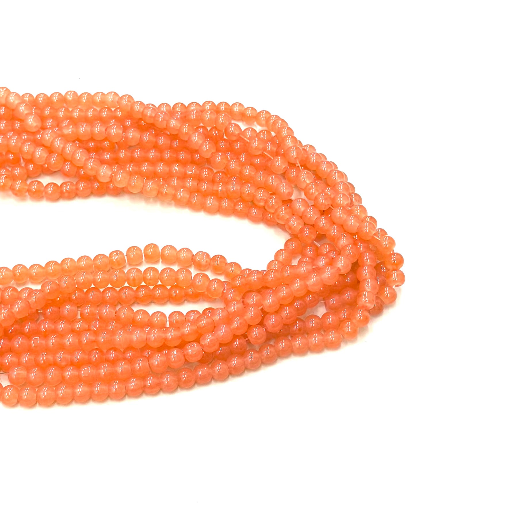 PERLA DE VIDRIO | 6MM | MANDARINA TRASLÚCIDO