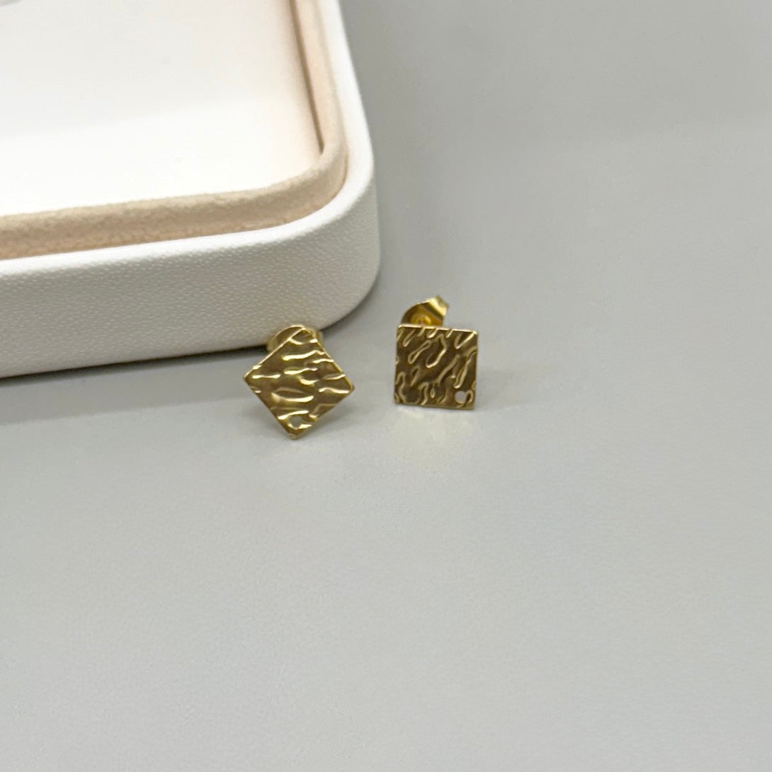 BASE DE ARO | ROMBO CON TEXTURA | ACERO | 9MM