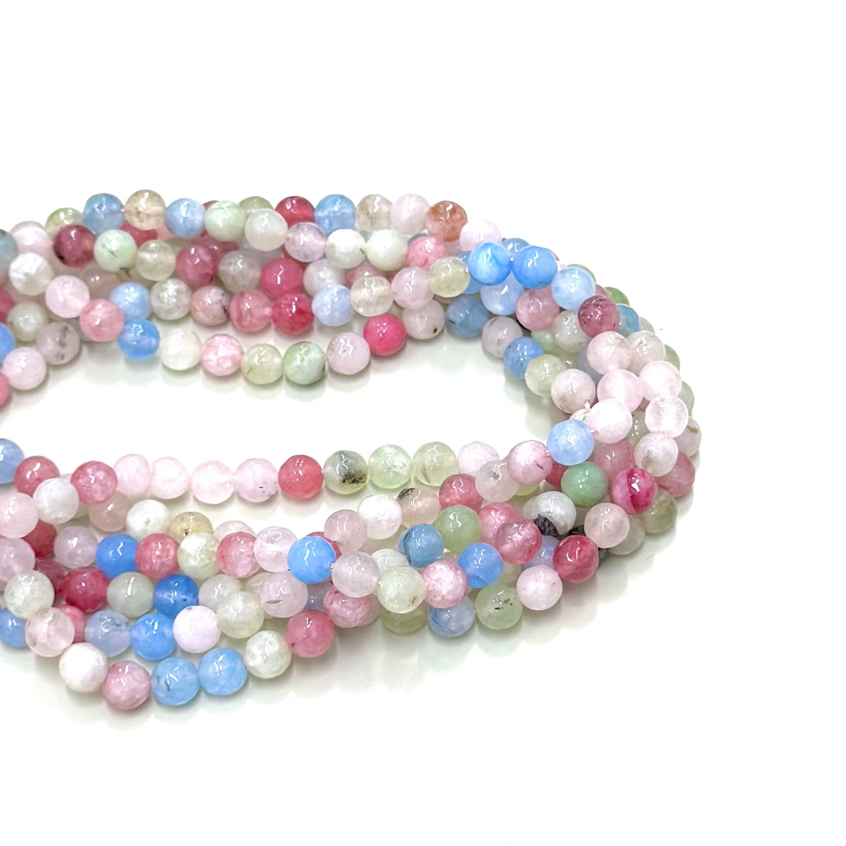 Agata Facetada | Mix Celeste Rosa Verde Rojo Claro