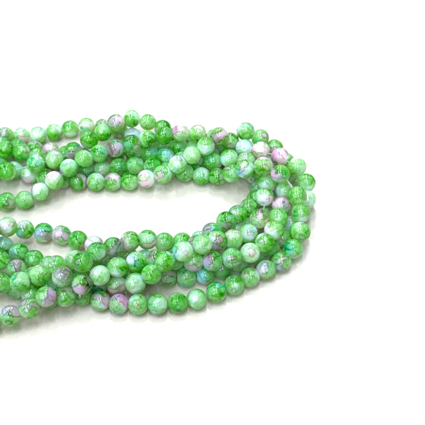 PERLA DE VIDRIO | MATIZADO | VERDE CELESTE Y FUCSIA