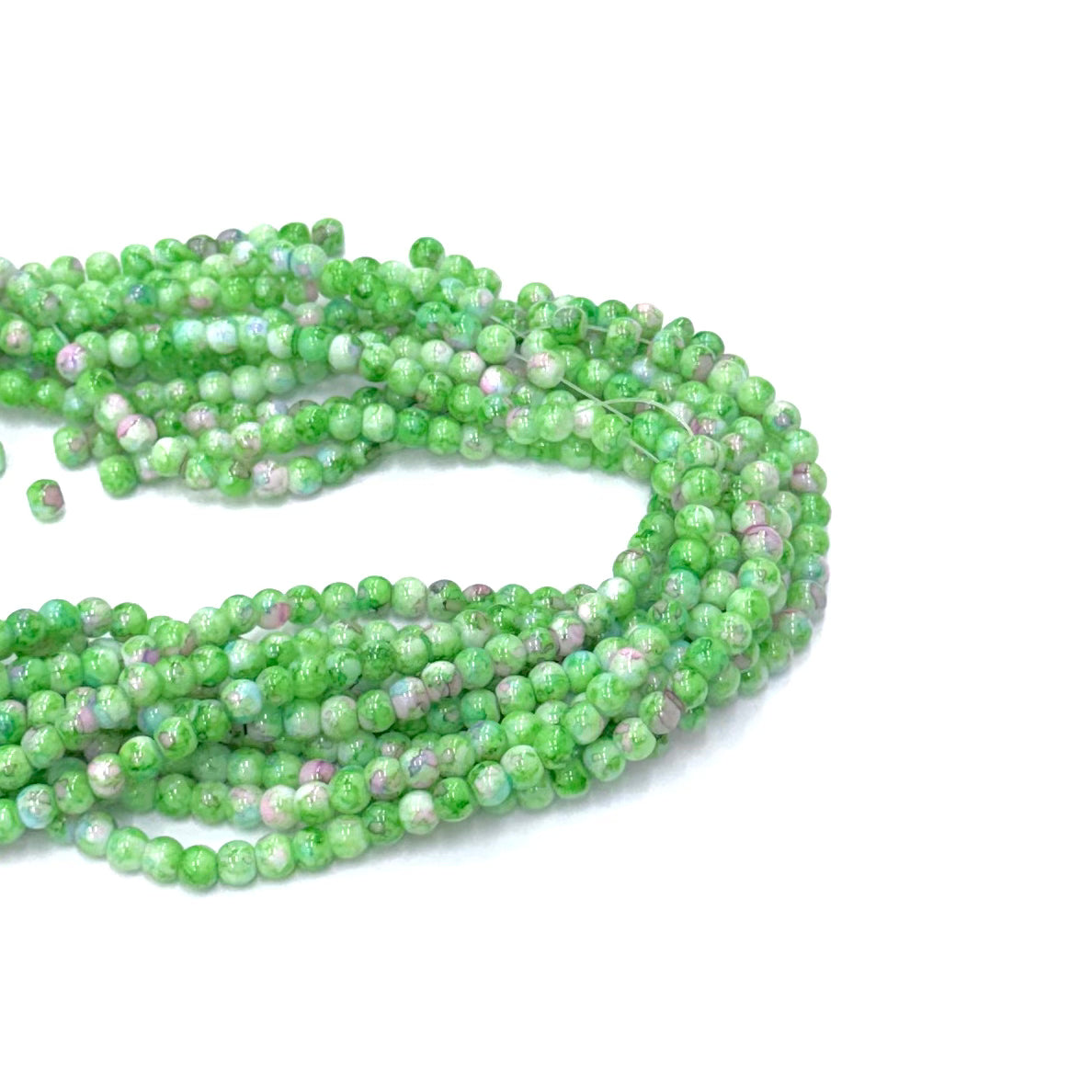 PERLA DE VIDRIO | MATIZADO | VERDE CELESTE Y FUCSIA