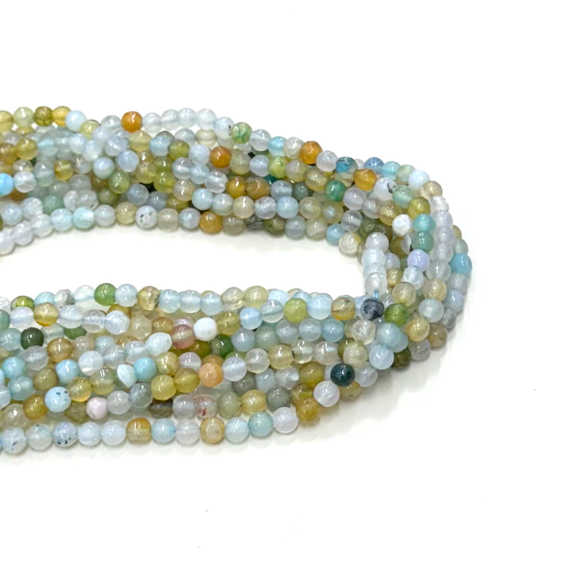 AGATA FACETADA | 6MM | CELESTE NARANJA VERDE MATIZADO