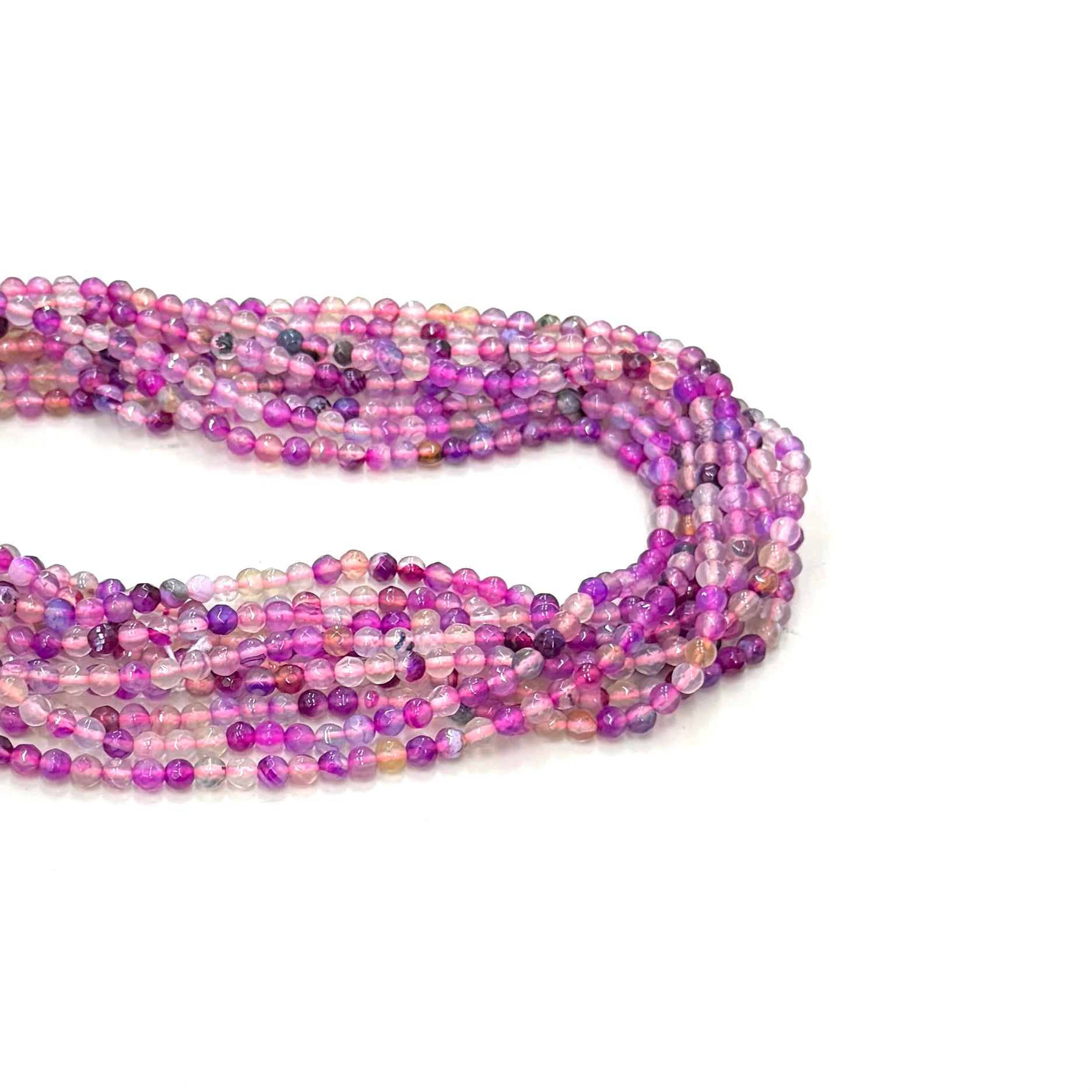 Agata Facetada | 4mm | Fucsia claro degrade