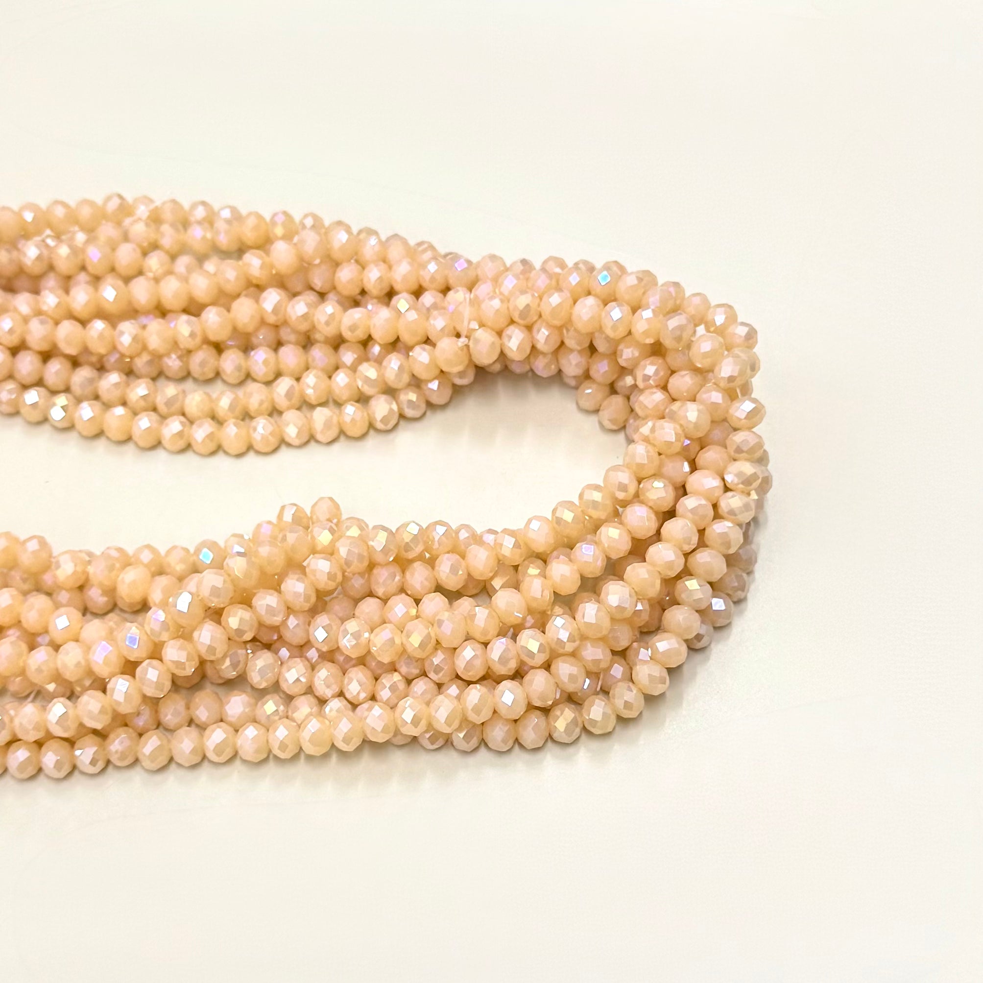 Cristal Chato | 6MM | Naranja Claro Opalescente Tornasol