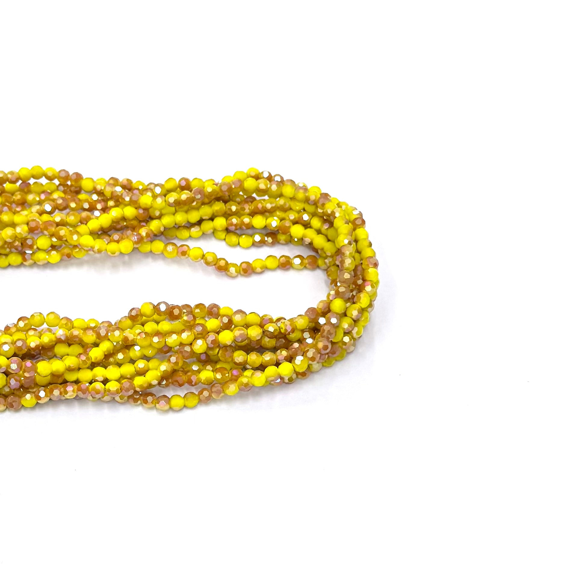 CRISTAL REDONDO | 4MM | BICOLOR AMARILLO DAMASCO
