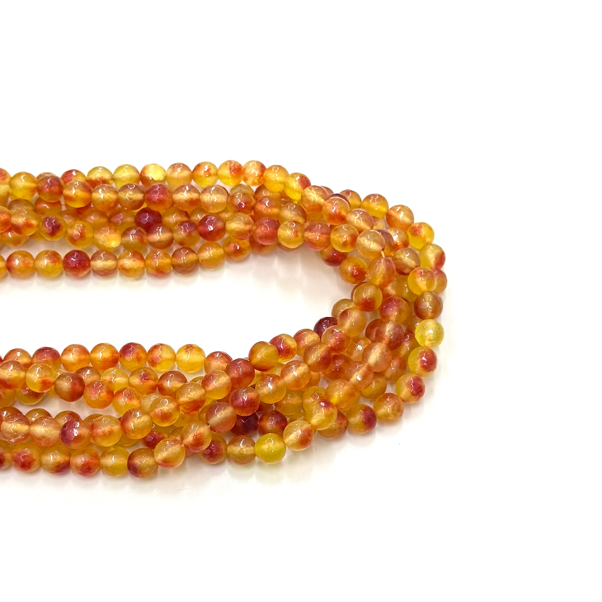 AGATA FACETADA | 8MM | BICOLOR AMARILLO NARANJA