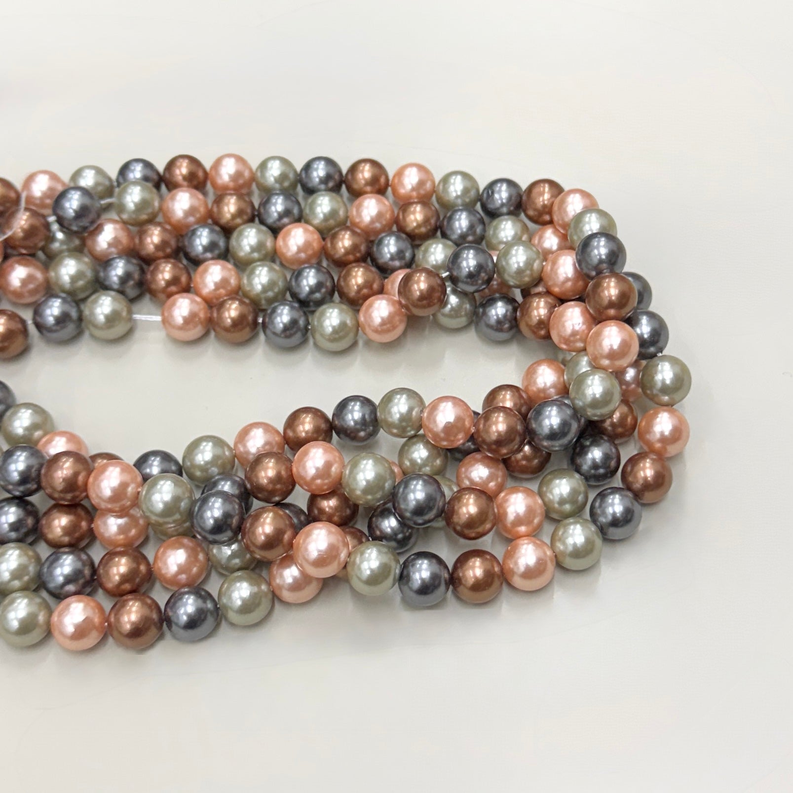 PERLA SHELL | 10MM | MIX GRIS AZUL CAFE ROSA