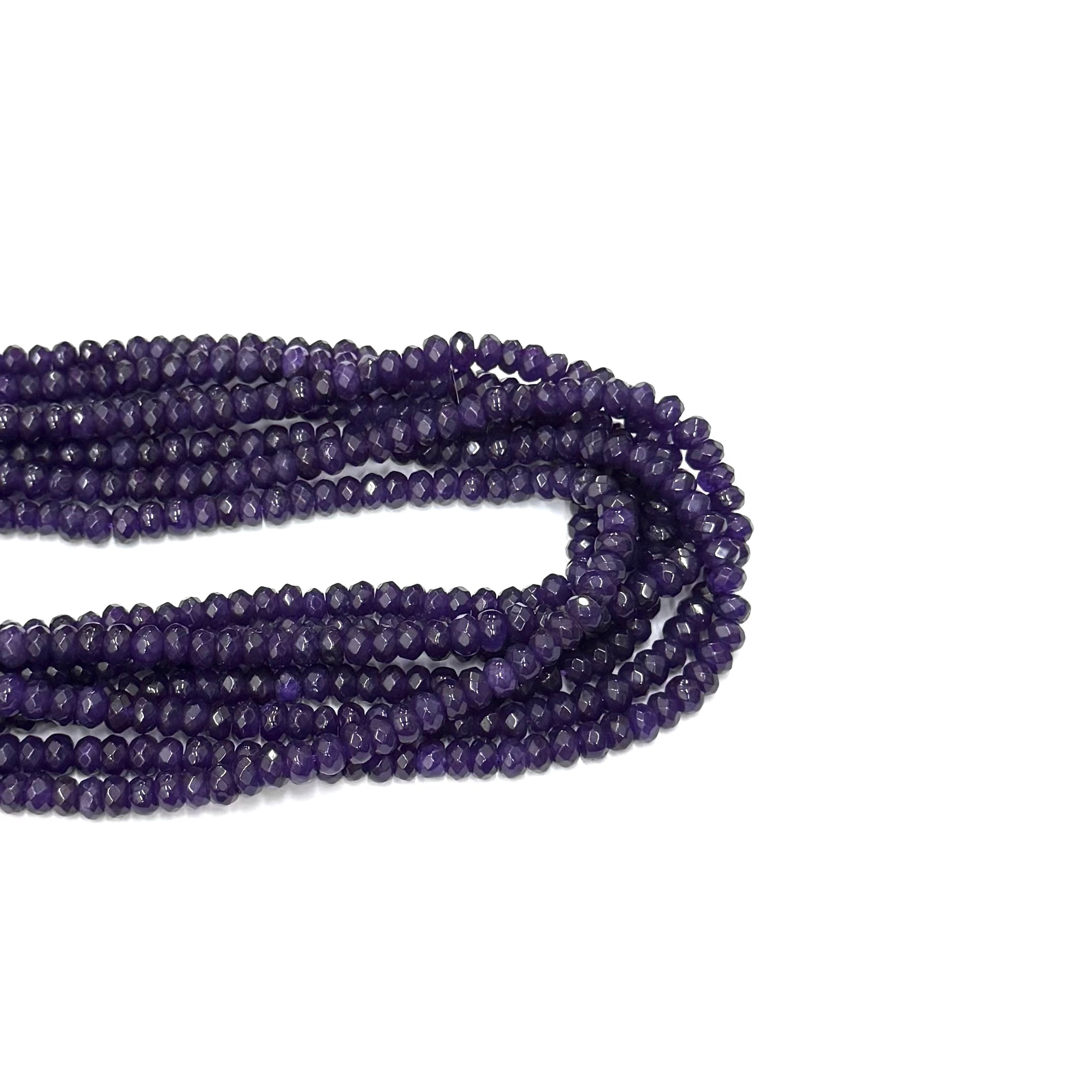 AGATA FACETADA RONDELL | 6MM | MORADO OSCURO