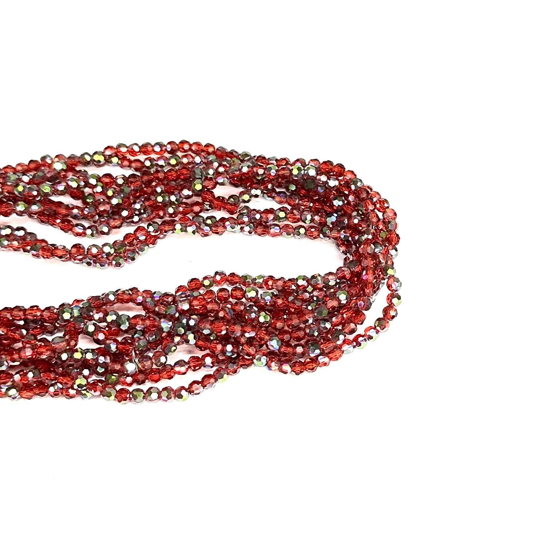 CRISTAL REDONDO | 4.3MM | BICOLOR ROJO TRASLUCIDO Y VERDE