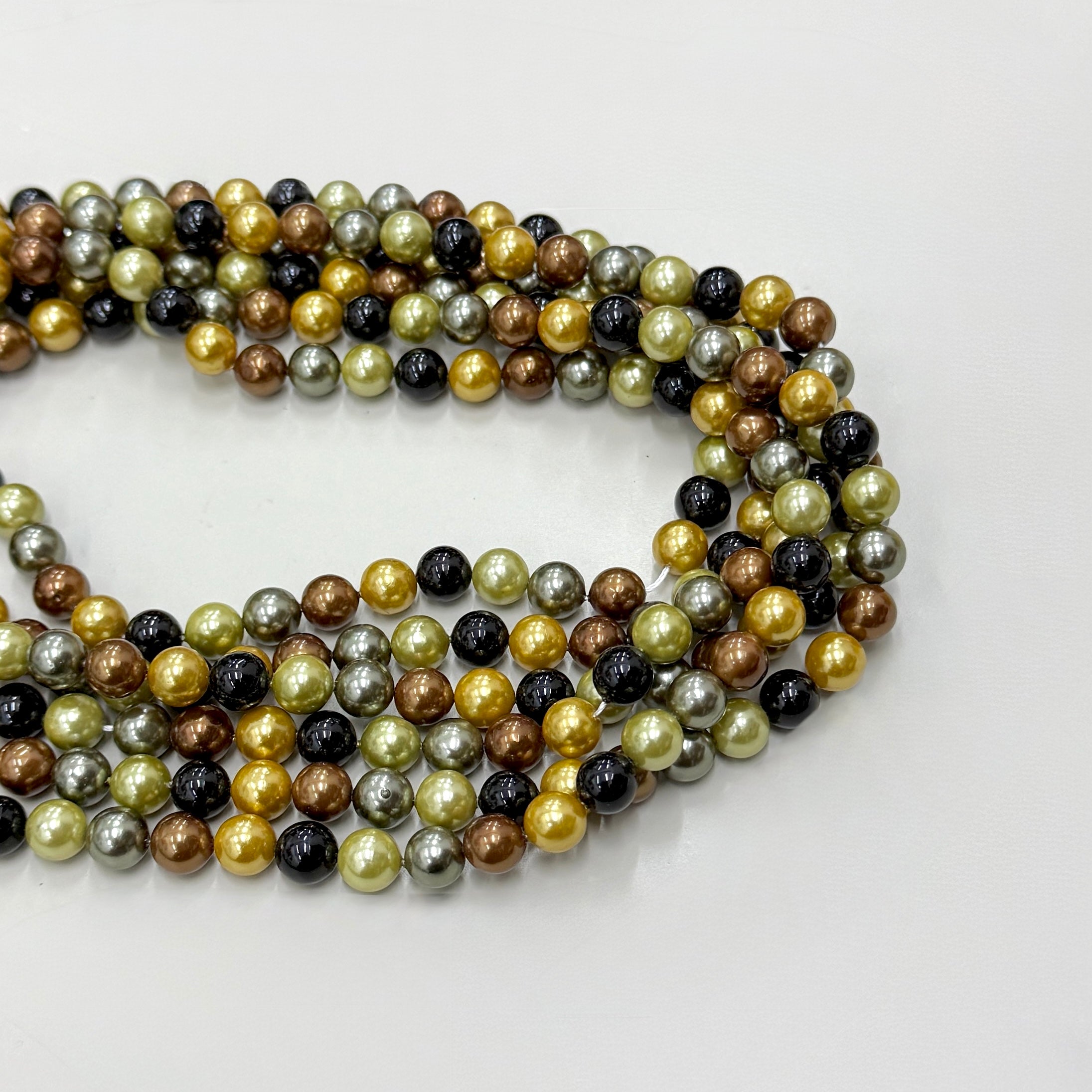 PERLA SHELL | 8MM | MIX GRIS AMA CAFE NEGRO