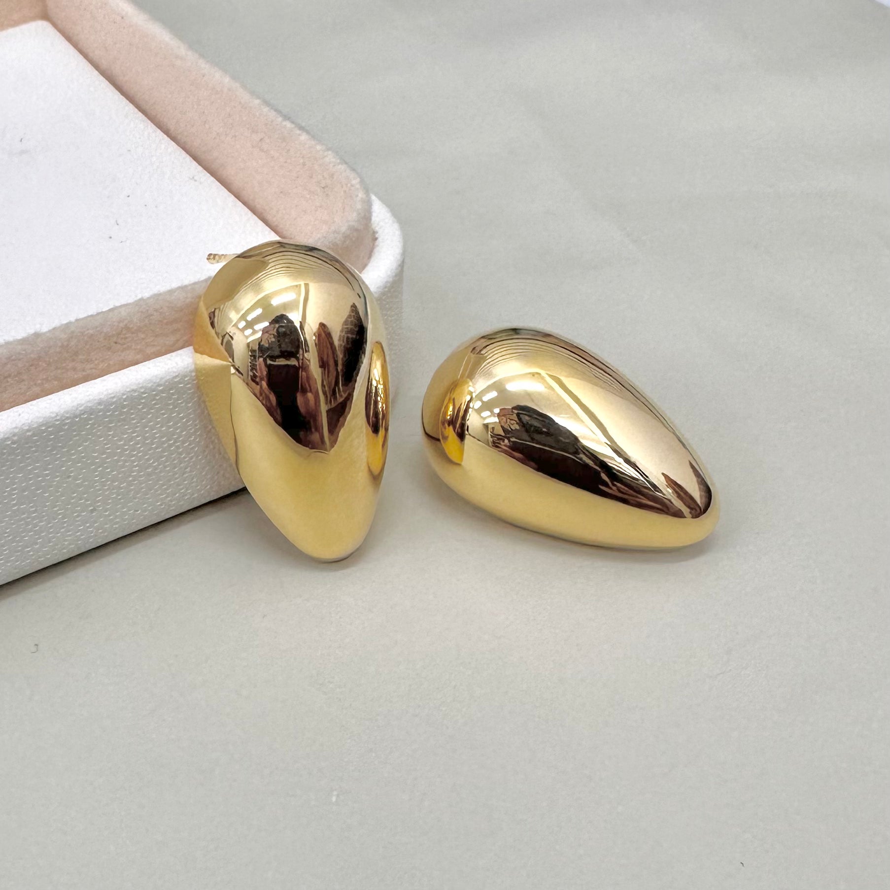 AROS  BAÑO DE ORO | GOTA PEQUEÑA | 25MM X 16MM