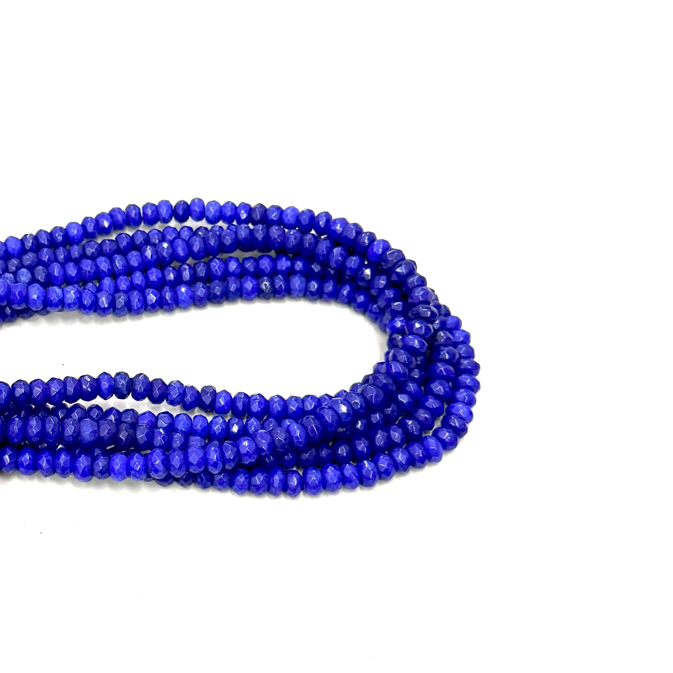 AGATA FACETADA RONDELL | 8MM| AZUL INDIGO
