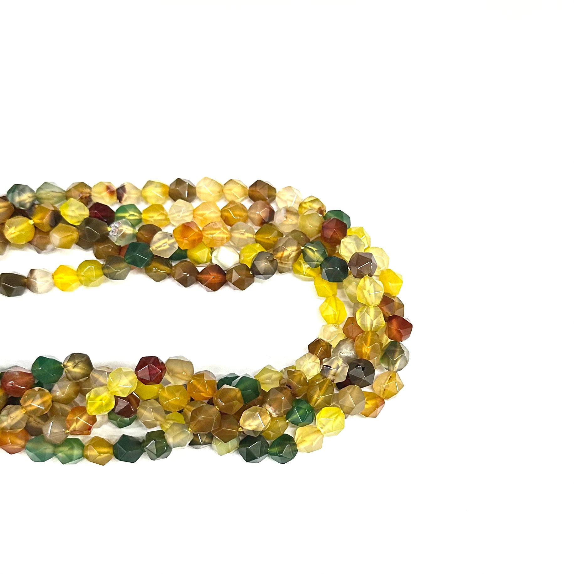 PIEDRA HEXAGONAL  | AGATA MIX AMARILLO CAFE VERDE
