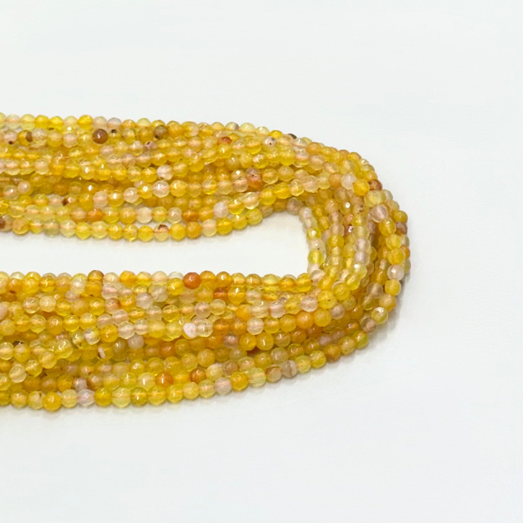 Agata Facetada | 4mm | Amarillo trasl matizado