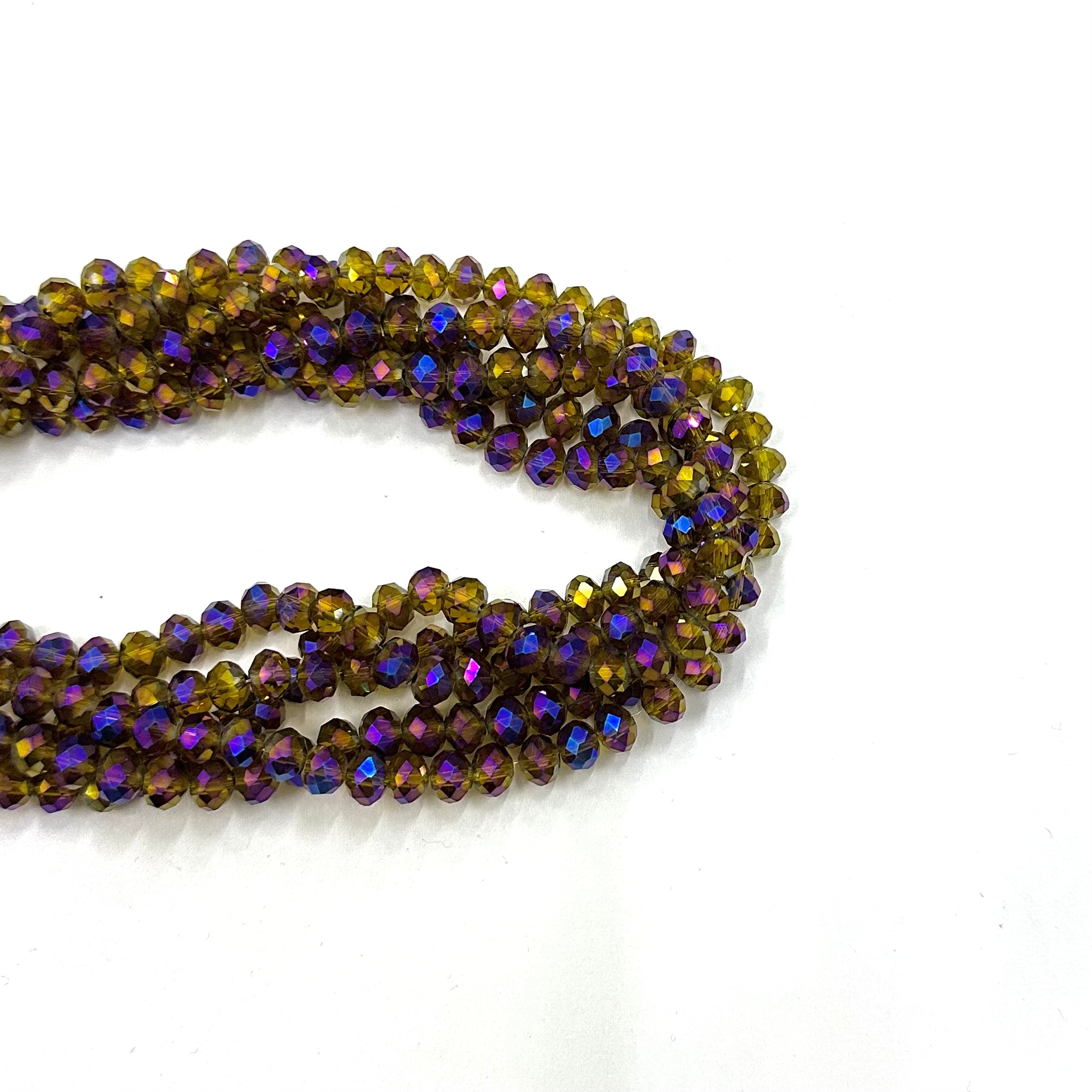 Cristal chato | 8 mm | TORNASOL BICOLOR VERDE OLIVA MORADO OSCURO