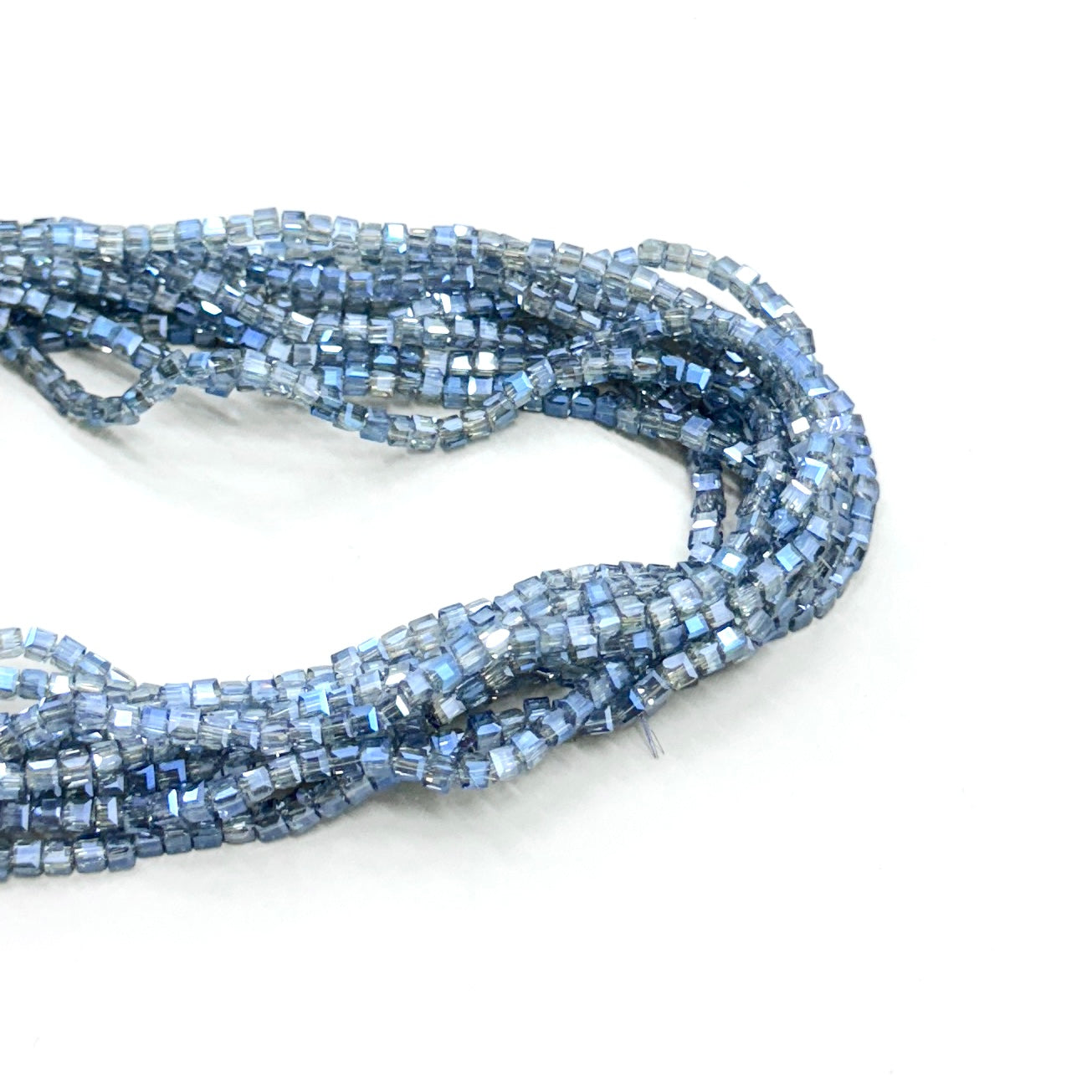 CRISTAL CUADRADO | 3MM | BICOLOR HUMO AZUL TRASLUCIDO