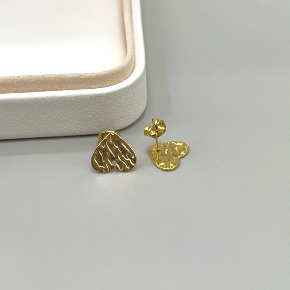 BASE DE ARO | CORAZÓN INVERTIDO | ACERO | BAÑO DE ORO 18K | 9MM