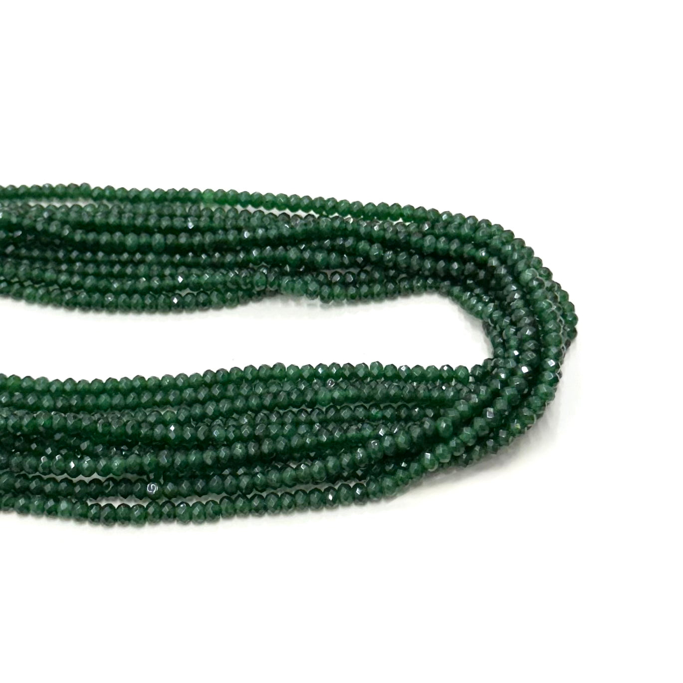 AGATA FACETADA RONDELL 4MM | VERDE OSCURO