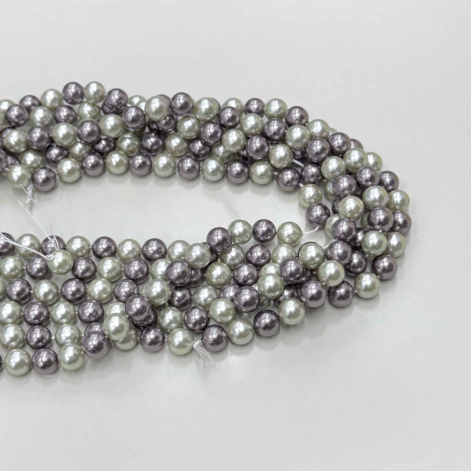 PERLA SHELL | 8MM | MIX GRIS LILA