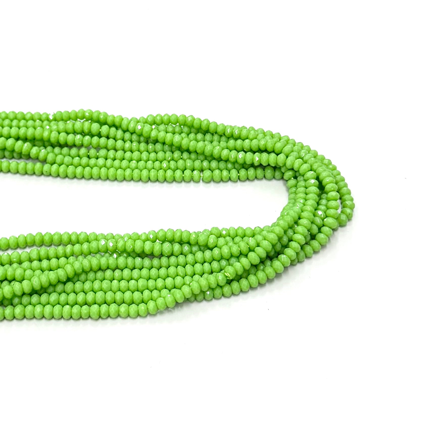 AGATA FACETADA RONDELL 4MM | VERDE LIMON