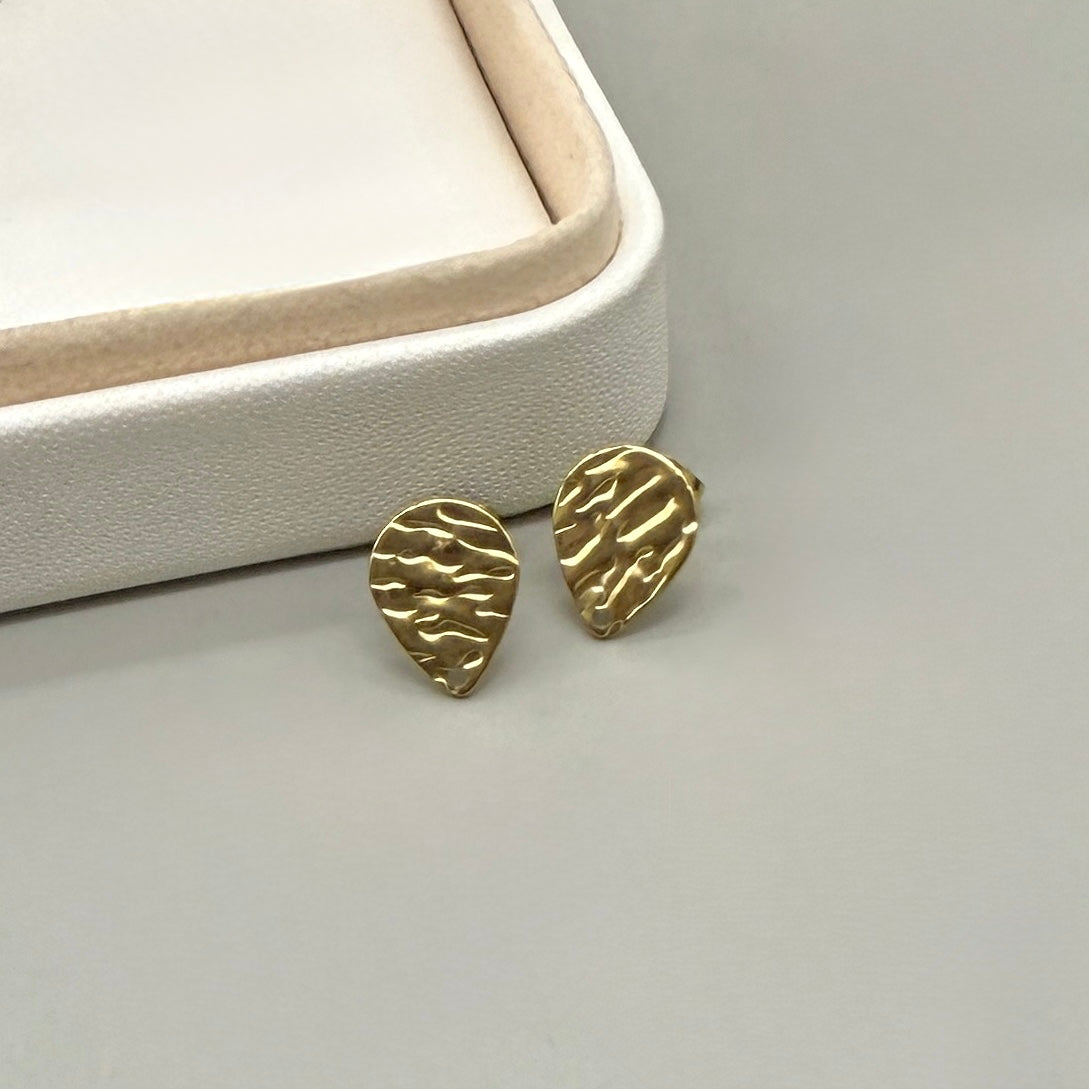 BASE DE ARO | GOTA INVERTIDA | ACERO | BAÑO DE ORO 18K | 13MM