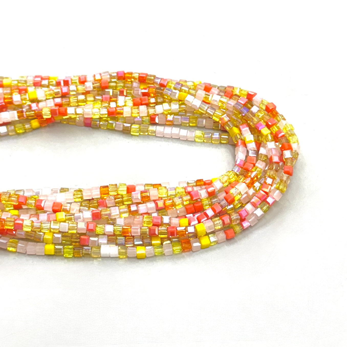 CRISTAL CUADRADO | 3MM | MIX AMARILLO NARANJA CREMA