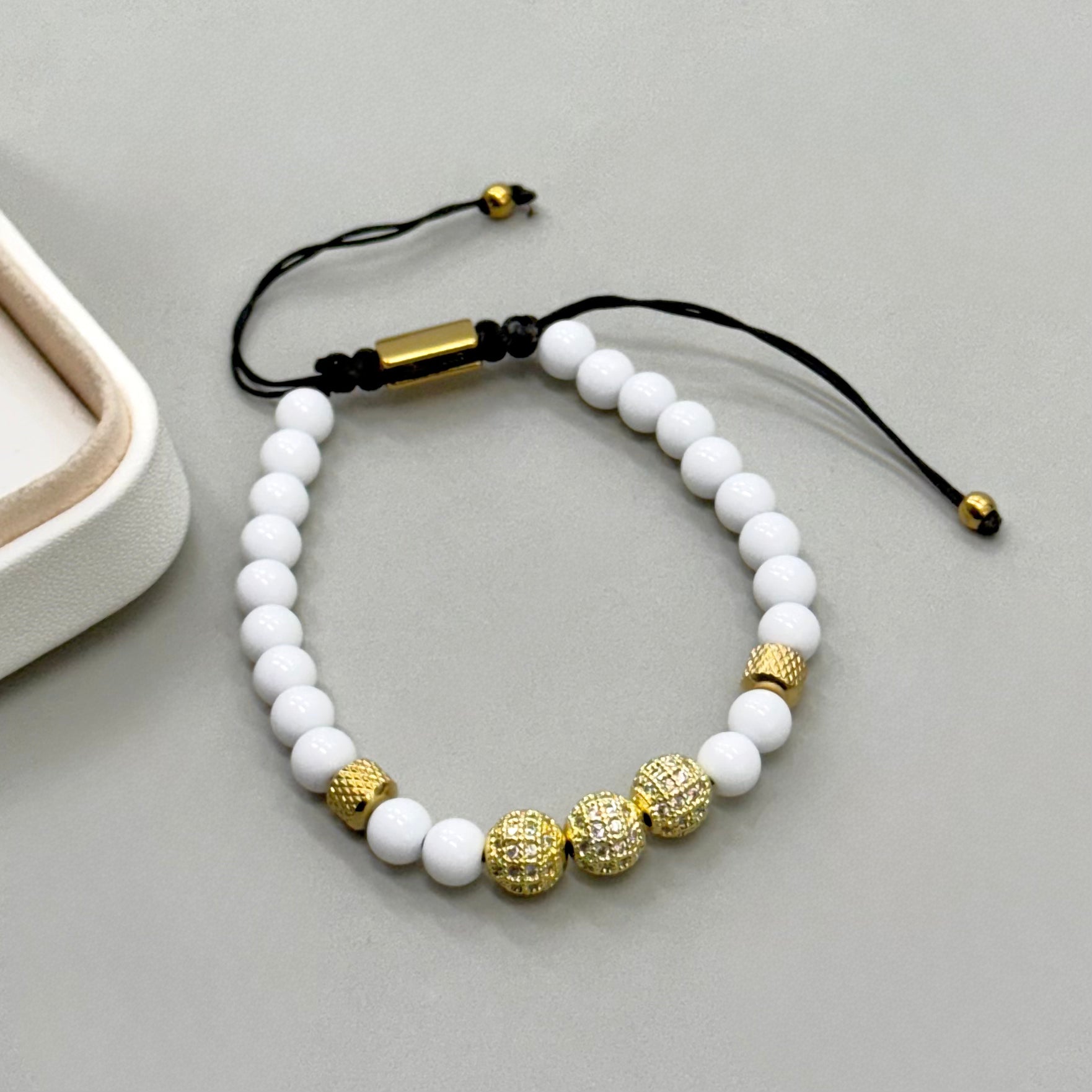 PULSERA HILO | TRES ESFERAS CON STRASS