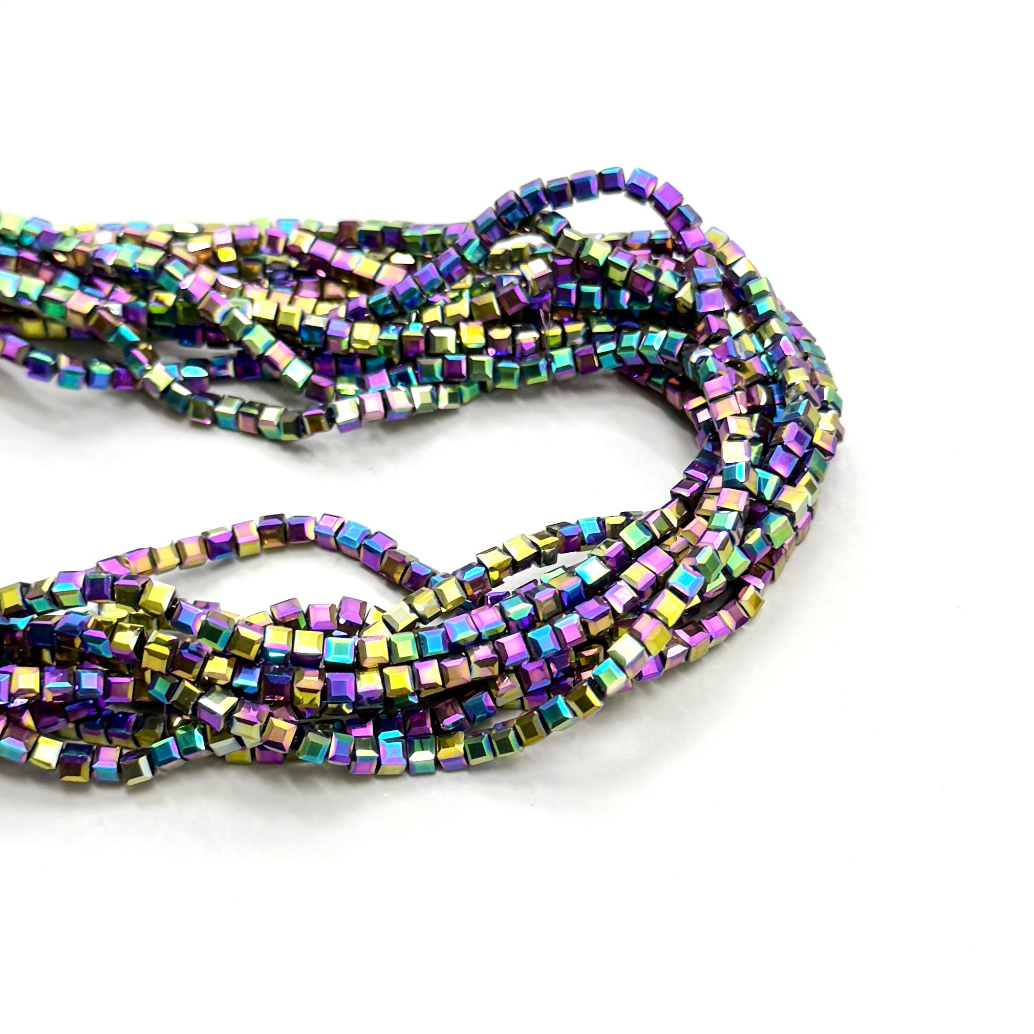 CRISTAL CUADRADO | 3MM | RAINBOW METALIZADO